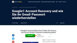 Google Account Recovery, Wiederherstellen Ihres Gmail Passworts