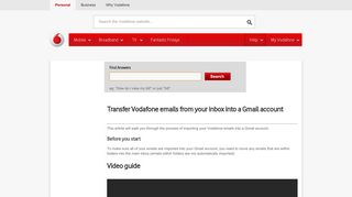 Transfer Vodafone emails from your inbox into a Gmail ... - Vodafone NZ