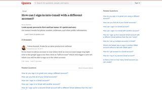 How to sign in into Gmail with a different account - Quora