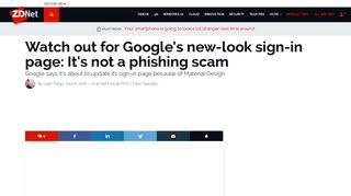 Watch out for Google's new-look sign-in page: It's not a phishing scam ...
