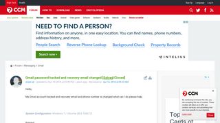 Gmail password hacked and recovery email changed [Solved] - Ccm.net