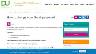 How to change your Gmail password | Digital Unite