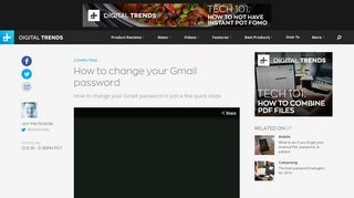 How to Change Your Gmail Password | Digital Trends