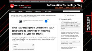 Gmail IMAP Message with Outlook: Your IMAP server wants to alert ...