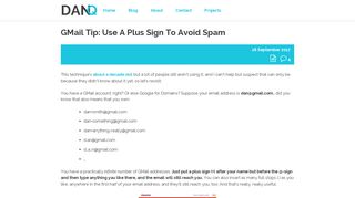 GMail Tip: Use A Plus Sign To Avoid Spam – Dan Q