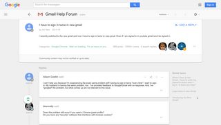 I have to sign in twice in new gmail - Google Product Forums