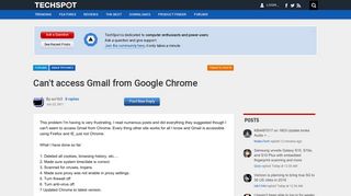 Can't access Gmail from Google Chrome - TechSpot Forums