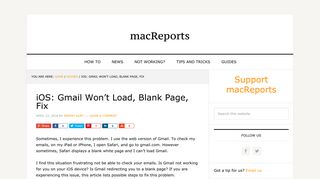 iOS: Gmail Won't Load, Blank Page, Fix - macReports