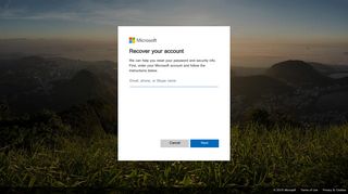 Reset your password - Microsoft account