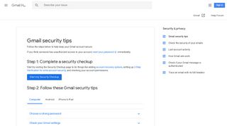 Gmail security tips - Computer - Gmail Help - Google Support