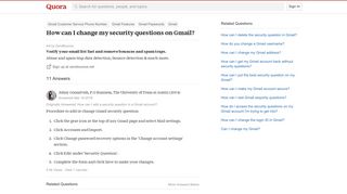 How to change my security questions on Gmail - Quora