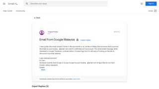 Email from Google Malaysia - Google Product Forums