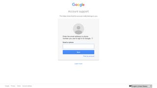 Account support - Google Accounts