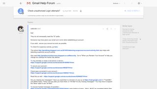 Check unauthorized Login attempts? - Google Product Forums