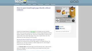 How to open Gmail Login page directly without redirects - TechF5