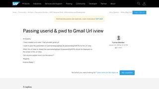 Passing userid & pwd to Gmail Url iview - archive SAP