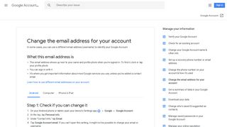 Change the email address for your account - Android - Google ...