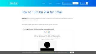 How to Turn On 2FA for Google Gmail | Turn It On - TurnOn2FA.com