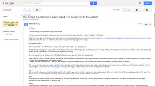How to check if a visitor/user is already logged in on Google? (not on ...