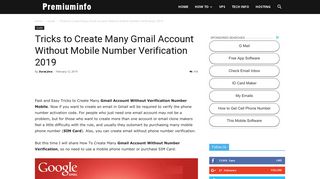 Tricks to Create Many Gmail Account Without Mobile Number ...