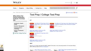 Wiley: Test Prep / College Test Prep