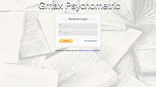 GMAX Psychometric - Students Login