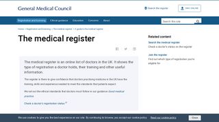 A guide to the medical register - GMC