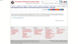 Online Registration Portal for GMCS, ITT and Orientation ... - ICAI