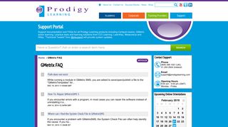 Prodigy Learning | GMetrix FAQ