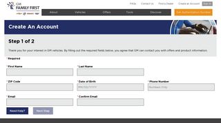 Create an Account - GM Family First
