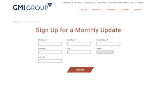 Sign Up for a Monthly Update - GMI Group