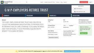 G M P-Employers Retiree Trust - GuideStar Profile