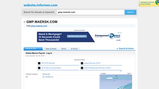 gmp.maersk.com at WI. Global Marine Payroll - Log In - Website Informer