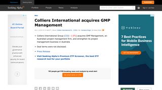 Colliers International acquires GMP Management - Seeking Alpha