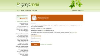 gmpmail - Please log in