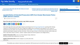 spoofed Notice of Intended Prosecution (NIP) from Greater ...