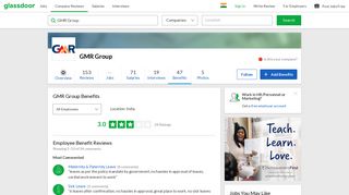 GMR Group Employee Benefits and Perks | Glassdoor.co.in