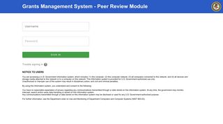 GMS Peer Review Login - Grants Management System