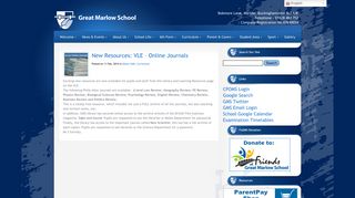 New Resources: VLE – Online Journals | Great Marlow School Website