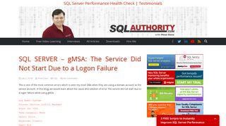 SQL SERVER - gMSA: The Service Did Not Start Due to a Logon ...