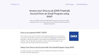How to access your Gmx.co.uk (GMX Freemail) email account using ...