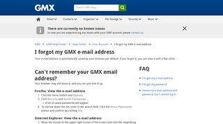 I forgot my GMX e-mail address - GMX Support - GMX Help Center