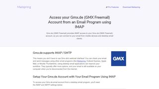 How to access your Gmx.de (GMX Freemail) email account using IMAP