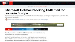 Microsoft Hotmail blocking GMX mail for some in Europe | ZDNet