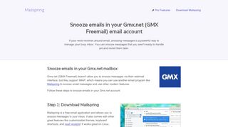 How to snooze emails in your Gmx.net (GMX Freemail) email account