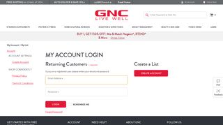 My Account | GNC - GNC.com