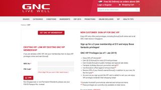 GNC Singapore Get GNC VIP Membership