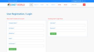 User Registration / Login - Gnet