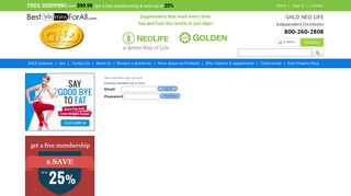 Login Page - GNLD Neolife products