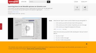 Learning how to set Moodle quizzes on Gnomio.com - Vialogues